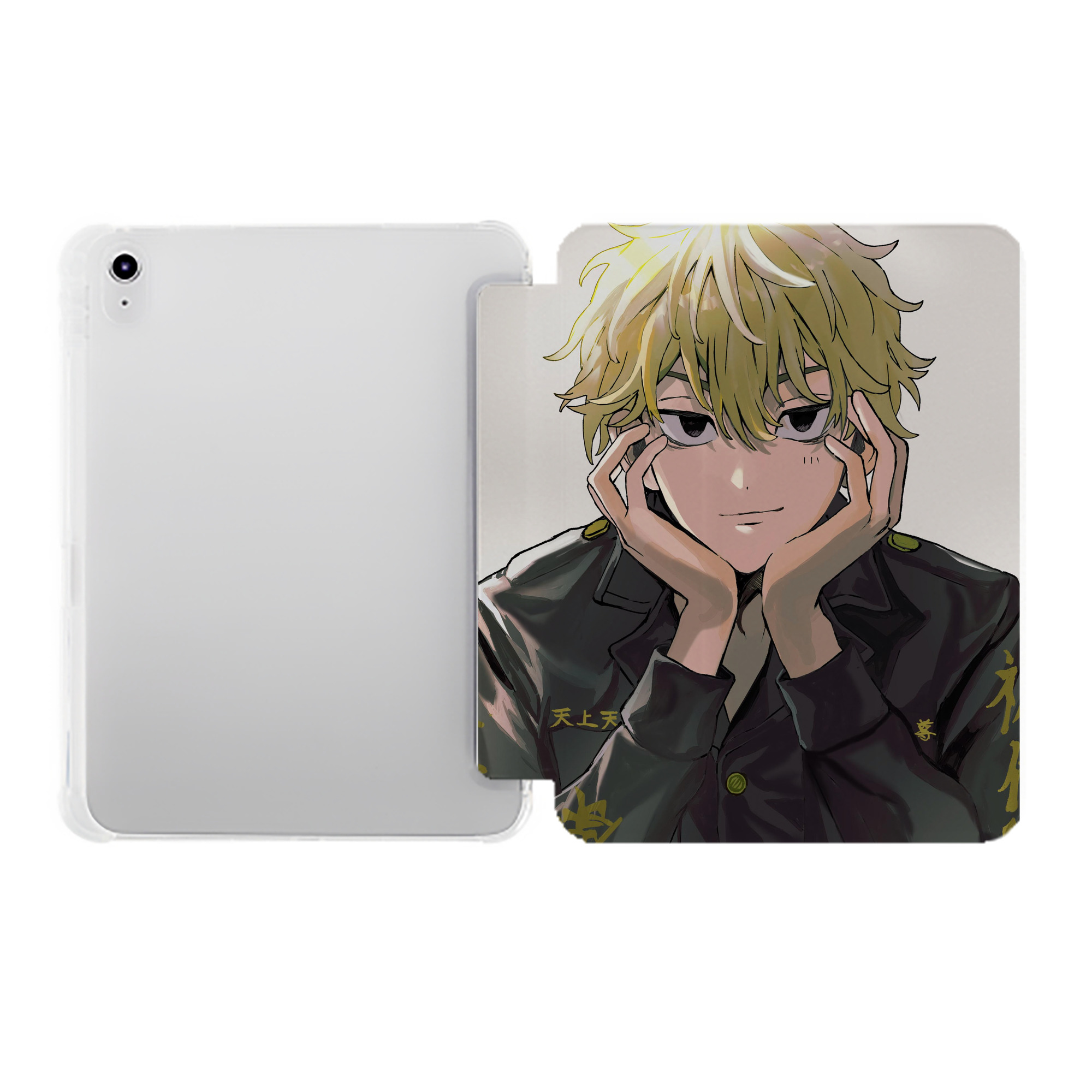 （画像用） 東京リベンジャーズ Tokyo Revengers IPad ケース ペン収納付き 三つ折りスタンド PUレザー×シリコン 対応機種9.5/10.5/10.9インチ